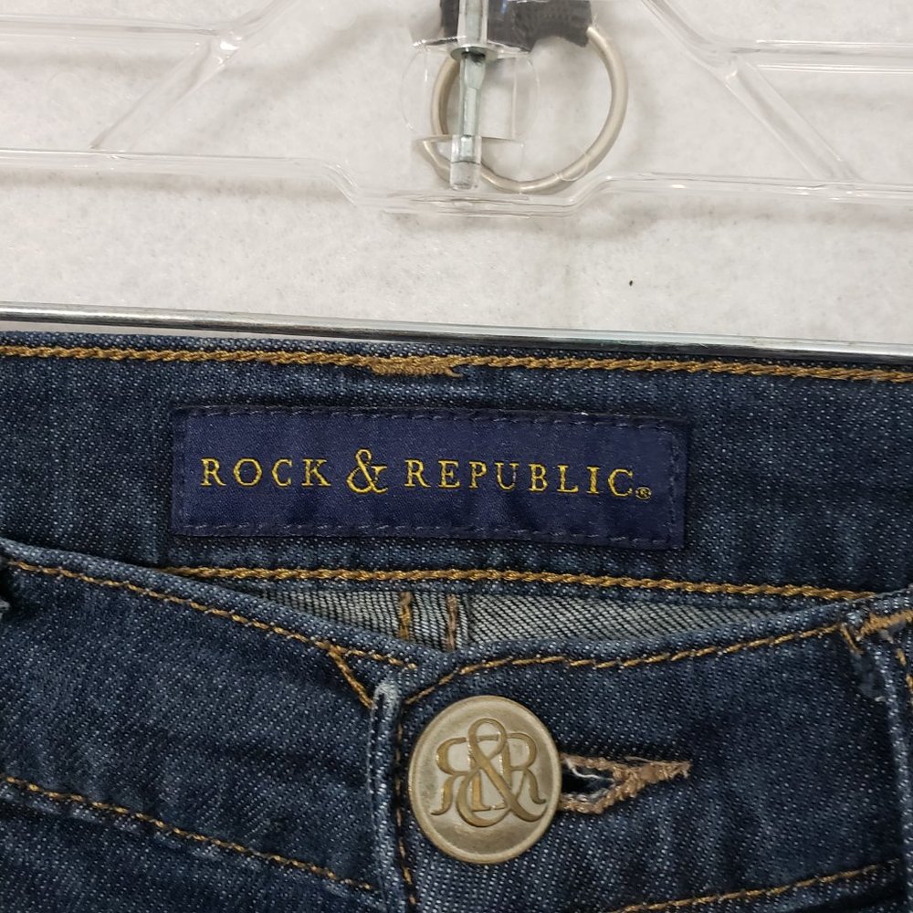 Rock & Republic Berlin Womens Jeans Dark Wash Blue Size 10 Stretch - Picture 2 of 9